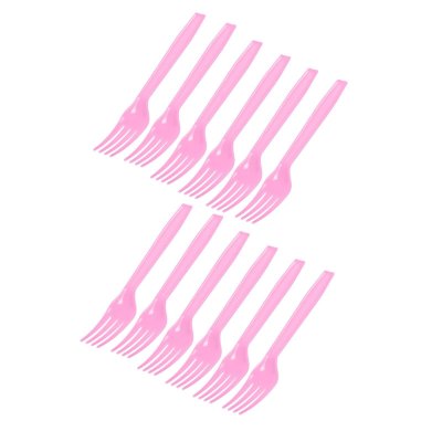 Вилки пластиковые светло-розовые маленькие, 10 шт