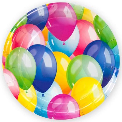 Воздушные шары, тарелки бумажные одноразовые, 18 см, 6 шт 