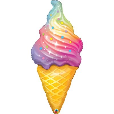 Радужное мороженое, шар из фольги с гелием, фигура 
