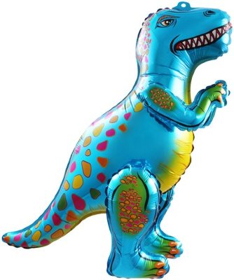 Динозавр Аллозавр голубой, надувной ходячий шар игрушка, 64 см  