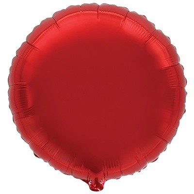 Фольгированный шар круг красный, металлик, 45 см, с гелием