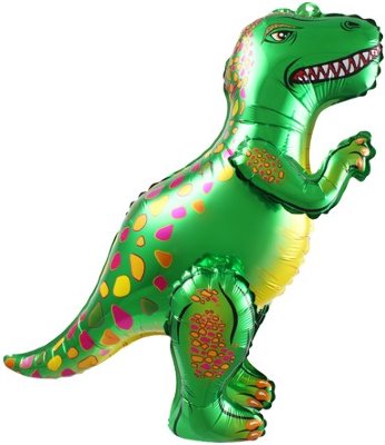 Динозавр Аллозавр зеленый, надувной ходячий шар игрушка, 64 см  
