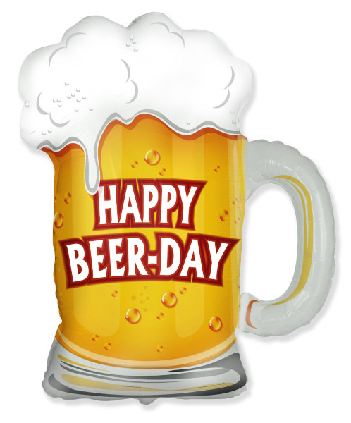 Кружка пива Happy beer-day, фольгированный шар с гелием, фигура
