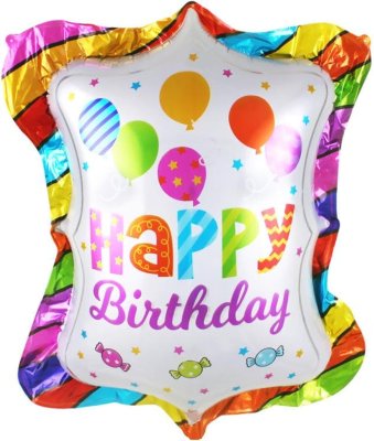 С днем рождения Шарики и конфеты, фольгированный шар с гелием, фигура 79 см