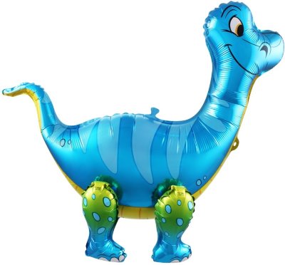 Динозавр Брахиозавр синий, надувной ходячий шар игрушка, 64 см  