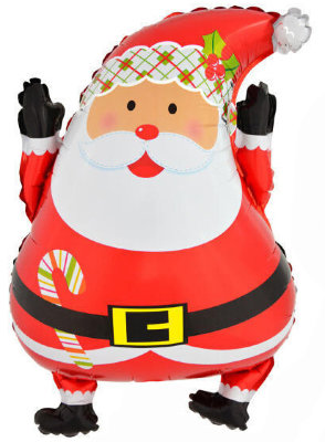 Шар фольгированный, Фигура, Дед Мороз, 66 см, с гелием