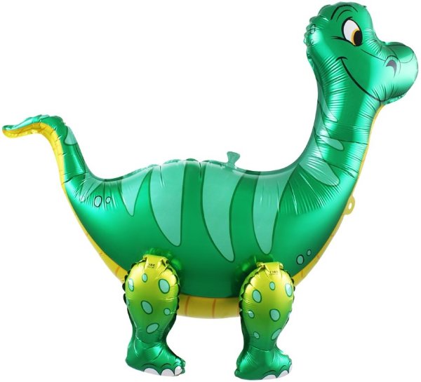 Динозавр Брахиозавр зеленый, надувной ходячий шар игрушка, 64 см  
