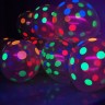 Латексные шары с гелием, разноцветные точки, прозрачные (кристалл), флуоресцентные 30 см 
