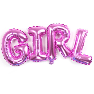 Надпись-буквы Girl из фольги розовая