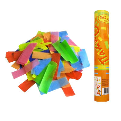 Хлопушка Бумфети 30 см , наполнение цветное бумажное прямоугольное конфетти