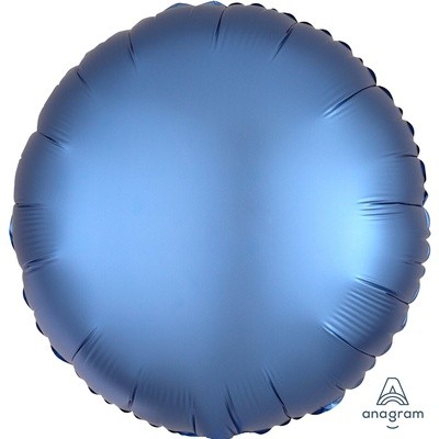 Фольгированный шар Синий круг, сатин, 45 см, с гелием