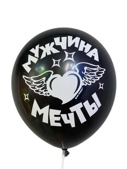 Шары с приколами Мужчина мечты (черный), воздушные с гелием, 30 см №48