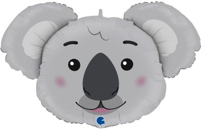 Голова коалы, 94 см, с гелием, шар фольгированный
