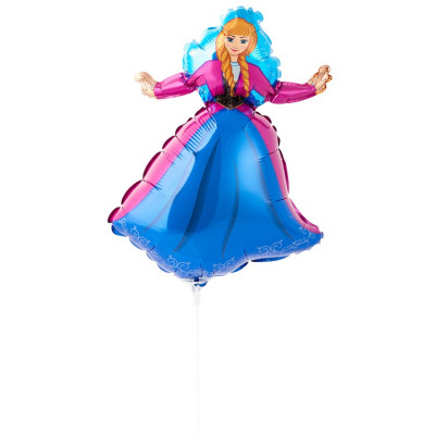 Шар на палочке Принцесса Алина, мини-фигура из фольги, с воздухом 