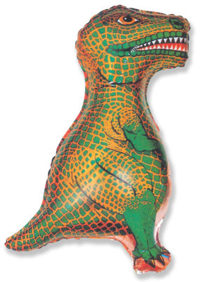 Динозавр зеленый, фольгированный шар с гелием, фигура 79 см