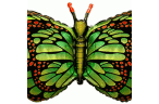 Бабочка монарх зеленая, фольгированный шар с гелием, фигура 97 см 