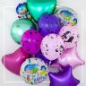 Русалочка и нарвал С днем рождения, воздушный шар с гелием, латексный, 30 см