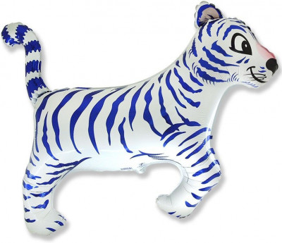Фольгированный шар Тигр белый, фигура, с гелием