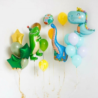 Шары с динозаврами для ребенка, на день рождения, яркий набор