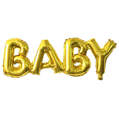 Надпись-буквы Baby из фольги золотая