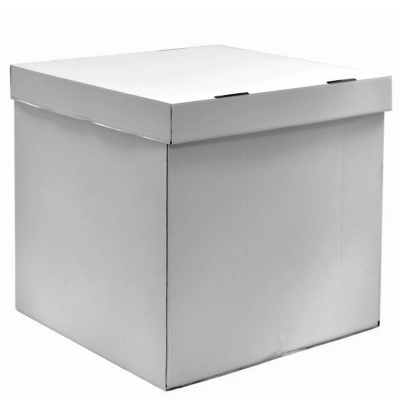 Коробка для воздушных шаров ПУСТАЯ, белая, 70х70х70 см