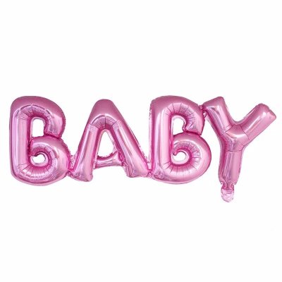 Надпись-буквы Baby из фольги розовая