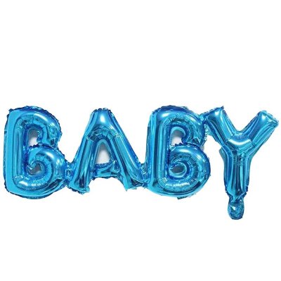 Надпись-буквы Baby из фольги голубая