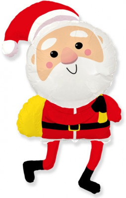 Фольгированный шар Дед Мороз с подарками, фигура, с гелием