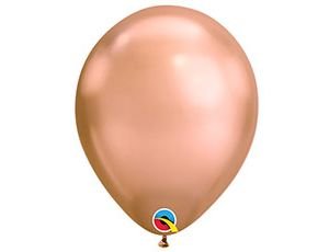 Хром,воздушные шары с гелием, розовое золото, 30 см. 