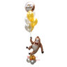Веселый ленивец, шар из фольги с гелием, фигура