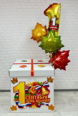 Коробка с воздушными шарами на 1 сентября День знаний, 70х70