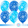Снежинки, воздушные шары с гелием под потолок, латексные 30 см
