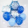 Снежинки, воздушные шары с гелием под потолок, латексные 30 см