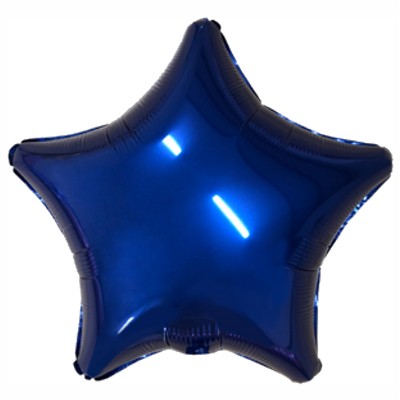 Звезда темно синяя, шар из фольги с гелием, металлик, 45 см