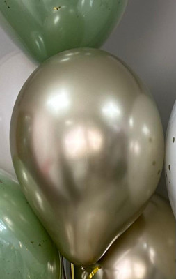 Воздушные шары Хром золото светлое, латексные, с гелием, 30 см, 1 шт
