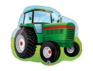 Трактор зеленый большой, фольгированный шар с гелием, фигура 86 см