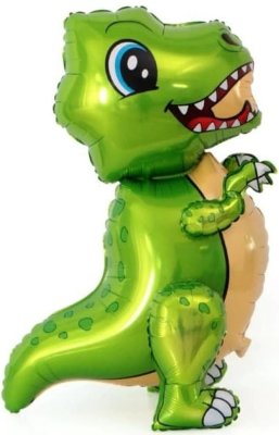 Динозавр маленький зеленый, надувная ходячая игрушка, 76 см