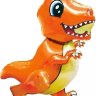Динозавр маленький оранжевый, надувная ходячая игрушка, 76 см