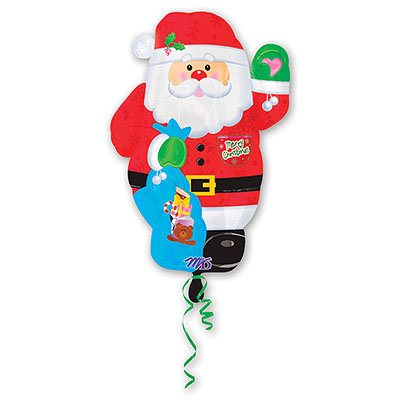 Санта, фольгированный шар с гелием, фигура, 53 см 
