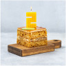 Свечка цифра 2 желтая для торта в стиле Конструктор, 1 шт, 4.5 см 
