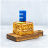 Свечка цифра 3 синяя для торта в стиле Конструктор, 1 шт, 4.5 см  