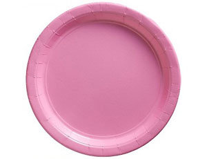 Тарелки бумажные одноразовые светло-розовые, 8 шт, 17 см