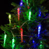 Новогодняя гирлянда Цветные большие сосульки 40 LED 6 м Мерцающие огни