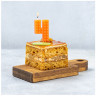 Свечка цифра 4 оранжевая для торта в стиле Конструктор, 1 шт, 4.5 см   