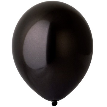 Шар латексный черный, хром , с гелием под потолок, 35 см  