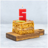 Свечка цифра 5 красная для торта в стиле Конструктор, 1 шт, 4.5 см  