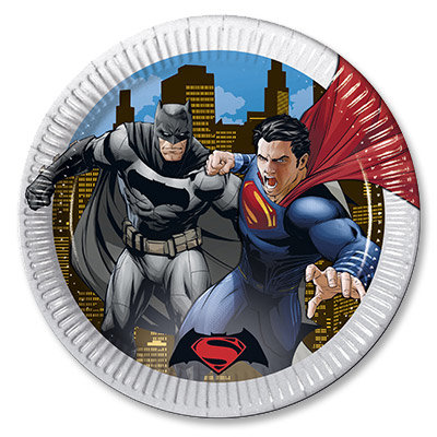 Тарелки Бэтмен против Супермена 23 см 8 шт 