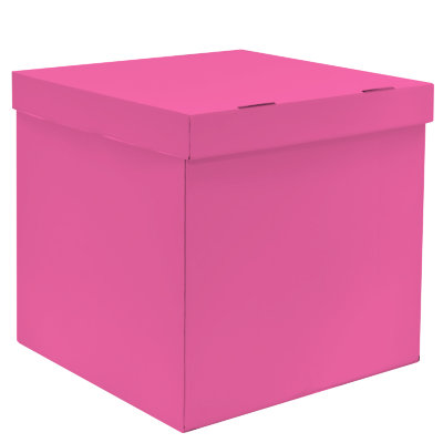 Коробка для воздушных шаров ПУСТАЯ, ярко розовая, 70х70х70 см  