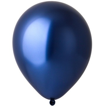 Шар латексный темно-синий, хром , с гелием под потолок, 35 см   