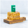 Свечка цифра 6 зеленая для торта в стиле Конструктор, 1 шт, 4.5 см   